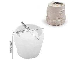 Molde silicona porta vela o maceta con caracoles